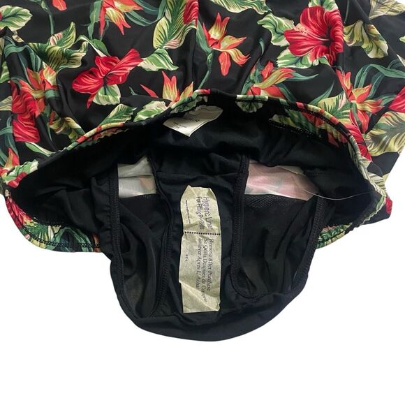 Blair Swim Shorts Womens Size 14 Pull-On Tummy Trimmer Lined Black Green Summer - Picture 5 of 7